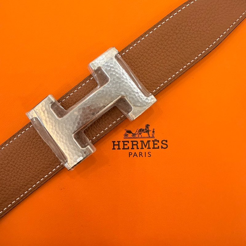 *SHIHNA名牌精品* HERMÉS H銀扣 3.2cm 雙面皮帶 (黑色 Noir x 金棕 Gold ) 90cm-3
