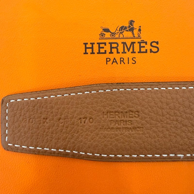 *SHIHNA名牌精品* HERMÉS H銀扣 3.2cm 雙面皮帶 (黑色 Noir x 金棕 Gold ) 90cm-4