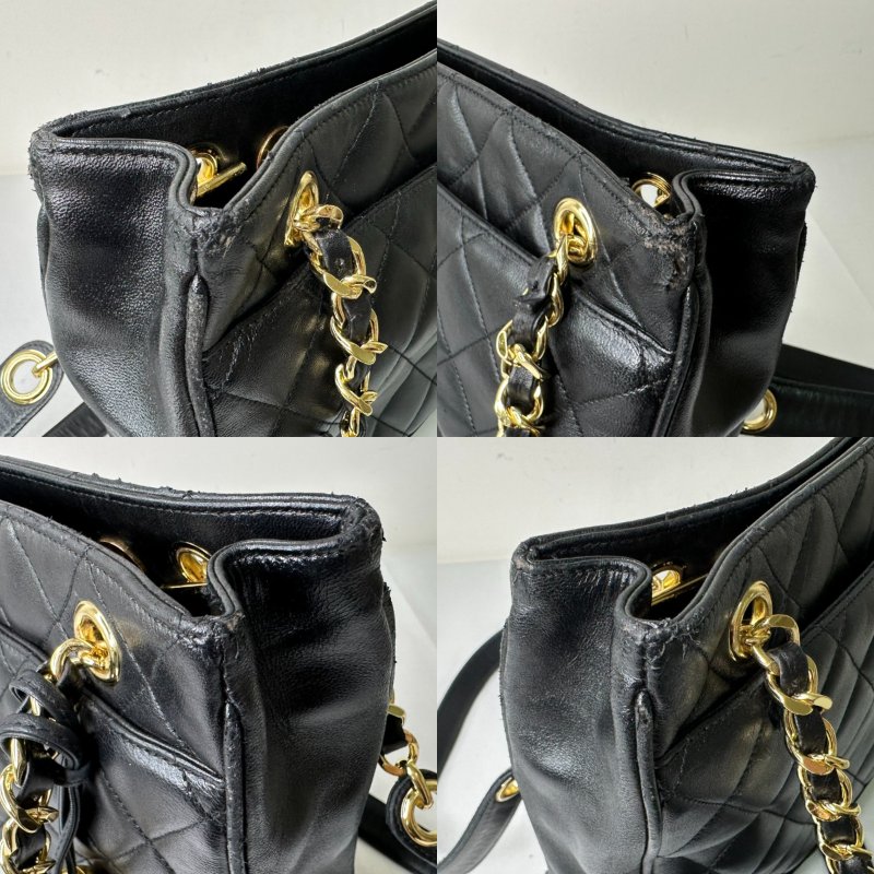CHANEL 老香菱格紋金球托特包-7