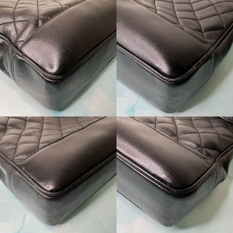 CHANEL 老香菱格紋金球托特包-9