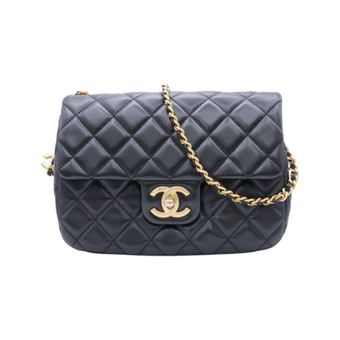 黑色 菱格紋 羊皮 COCO 20 鍊帶 肩背包【CHANEL 香奈兒】 AS3489