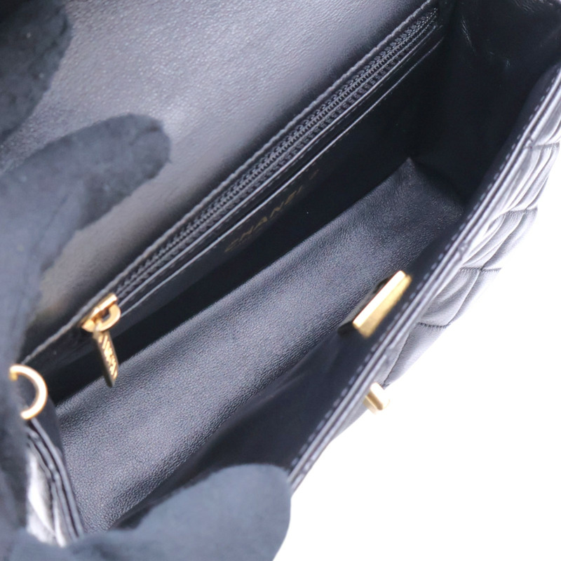 黑色 菱格紋 羊皮 COCO 20 鍊帶 肩背包【CHANEL 香奈兒】 AS3489-2