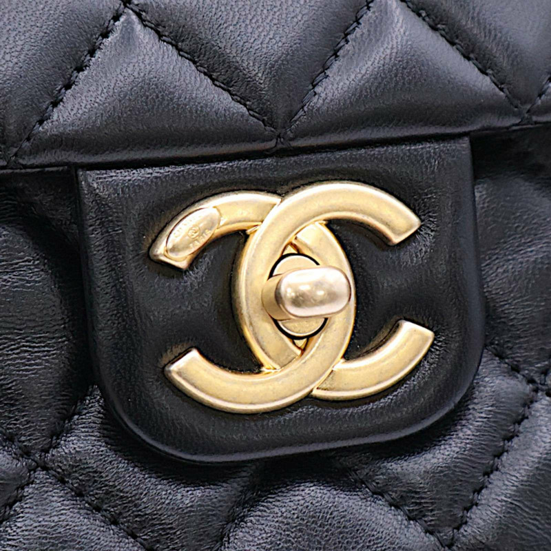 黑色 菱格紋 羊皮 COCO 20 鍊帶 肩背包【CHANEL 香奈兒】 AS3489-8