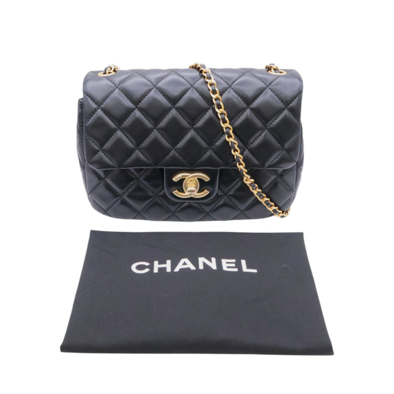 黑色 菱格紋 羊皮 COCO 20 鍊帶 肩背包【CHANEL 香奈兒】 AS3489-13