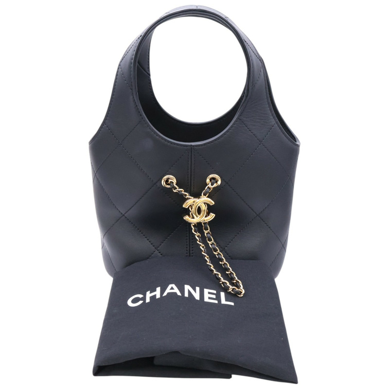 黑色牛皮 小型 購物包 手提包【CHANEL 香奈兒】 AS6132-8