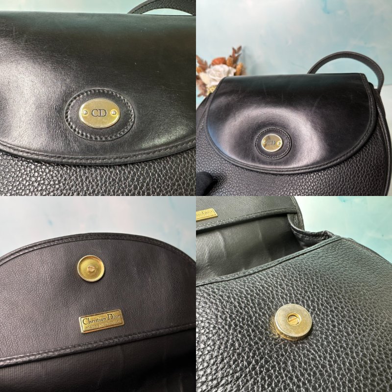 DIOR 黑色皮革斜背包-7