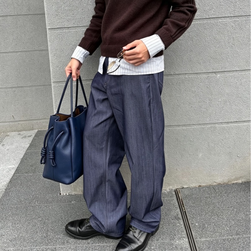 LOEWE羅意威Flamenco Knot抽繩福袋包藏藍色🧕-2
