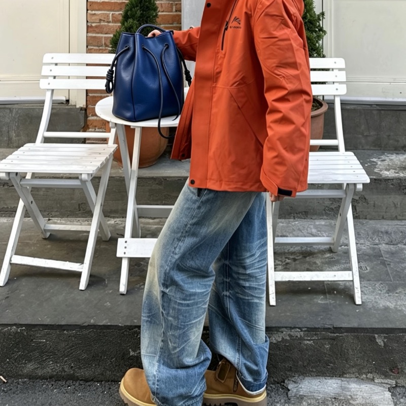 LOEWE羅意威Flamenco Knot抽繩福袋包藏藍色🧕-5