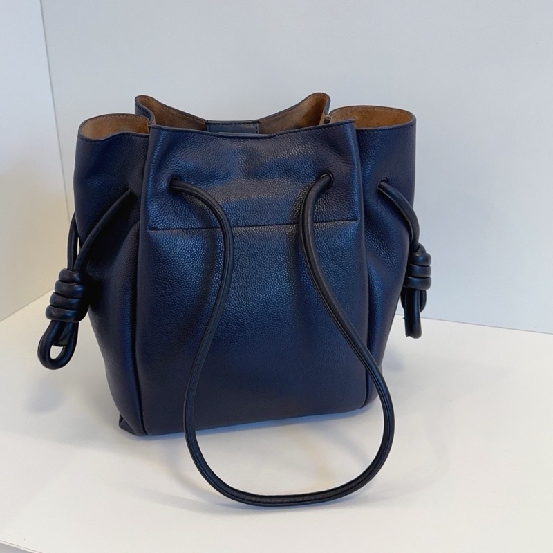 LOEWE羅意威Flamenco Knot抽繩福袋包藏藍色🧕-8