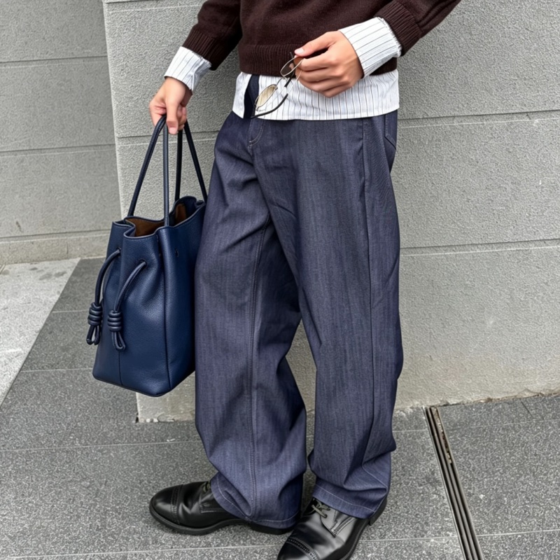 LOEWE羅意威Flamenco Knot抽繩福袋包藏藍色🧕-15