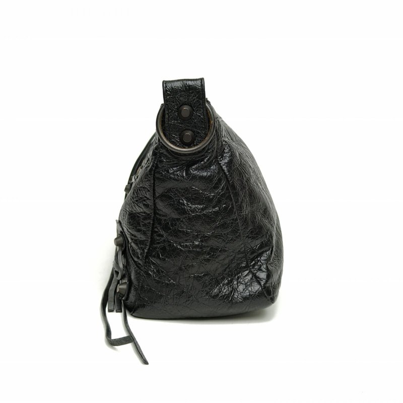 BALENCIAGA Lecitymoto小號黑色羊皮肩背包-1