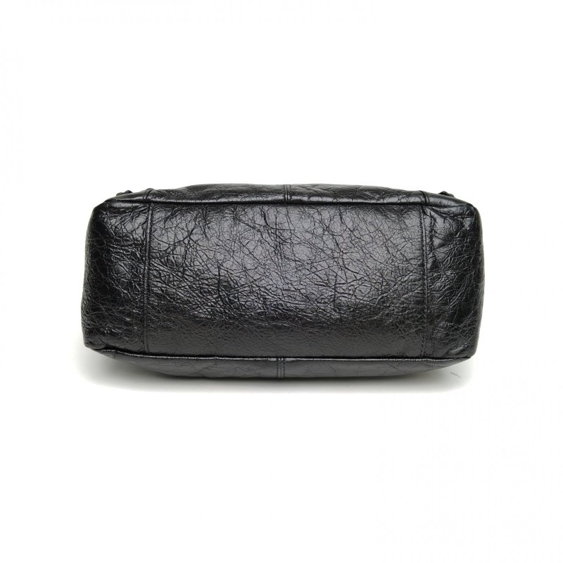 BALENCIAGA Lecitymoto小號黑色羊皮肩背包-4