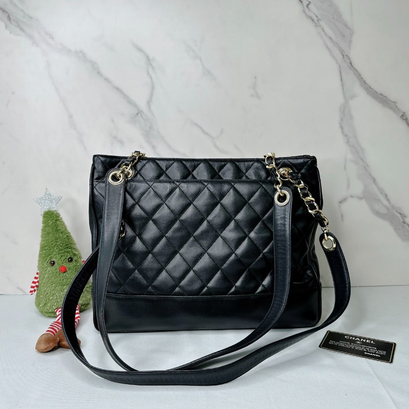 CHANEL 老香金球托特包-1