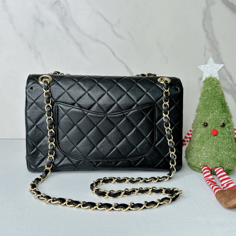 CHANEL Vintage黑金翻蓋鏈帶包-1