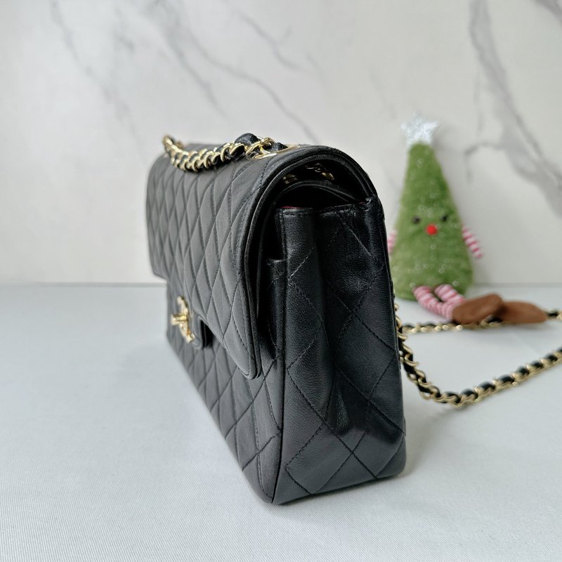 CHANEL Vintage黑金翻蓋鏈帶包-2