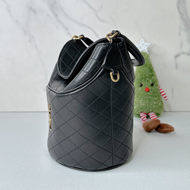 YSL Gaby Bucket黑金翻蓋水桶包-2