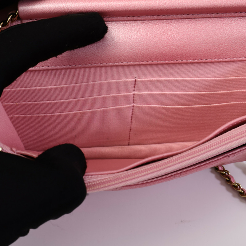 CHANEL 牛皮皮革WOC Wallet On Chain鏈帶肩背袋-4