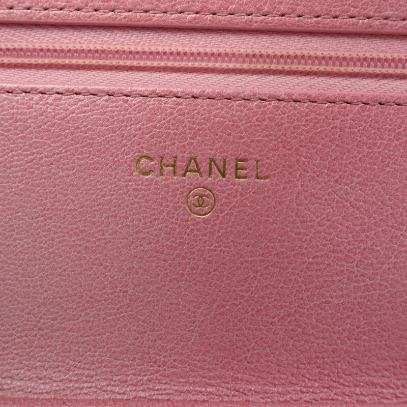 CHANEL 牛皮皮革WOC Wallet On Chain鏈帶肩背袋-5