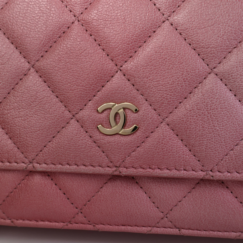 CHANEL 牛皮皮革WOC Wallet On Chain鏈帶肩背袋-6