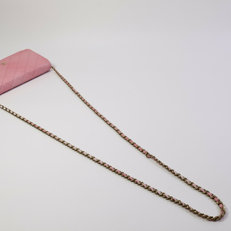 CHANEL 牛皮皮革WOC Wallet On Chain鏈帶肩背袋-8