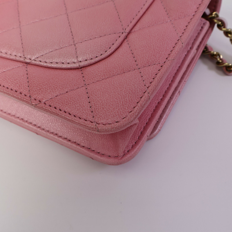 CHANEL 牛皮皮革WOC Wallet On Chain鏈帶肩背袋-12