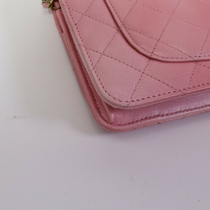 CHANEL 牛皮皮革WOC Wallet On Chain鏈帶肩背袋-13