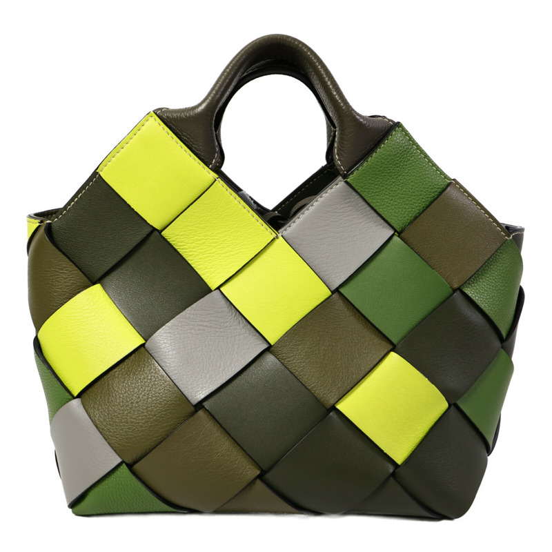 LOEWE 牛皮皮革Woven Basket手挽肩背兩用袋-1