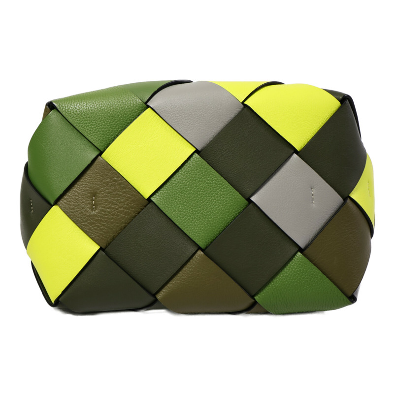 LOEWE 牛皮皮革Woven Basket手挽肩背兩用袋-3