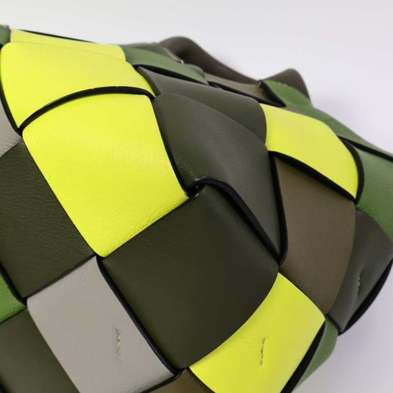 LOEWE 牛皮皮革Woven Basket手挽肩背兩用袋-9