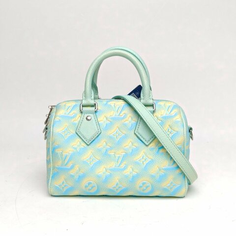 LOUIS VUITTON Sp20可拆卸肩帶牛皮晶片炫彩薄荷綠肩背包