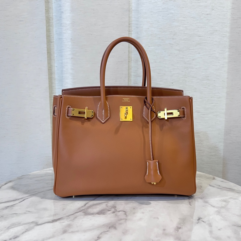 Hermes 37金棕Jonathan小牛皮金釦Birkin 30-0