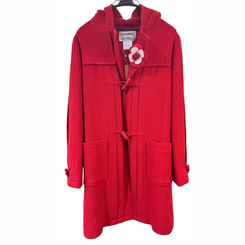 【美收精品】Chanel 頂級紅色羊毛大衣 5-504【隔月月中將轉賣至日本 上架期限30天】-0