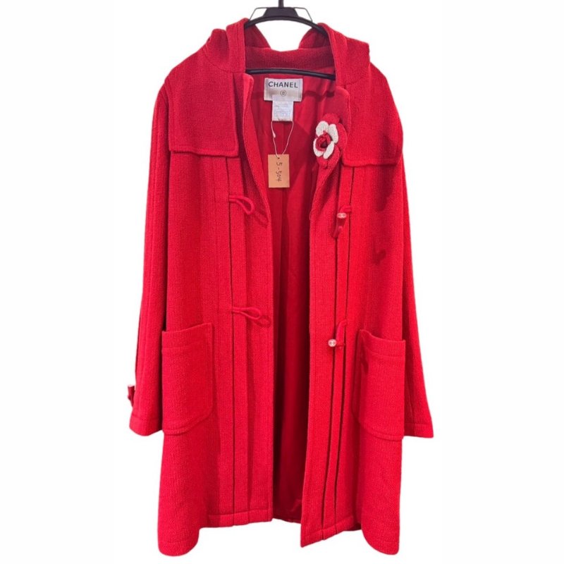 【美收精品】Chanel 頂級紅色羊毛大衣 5-504【隔月月中將轉賣至日本 上架期限30天】-1