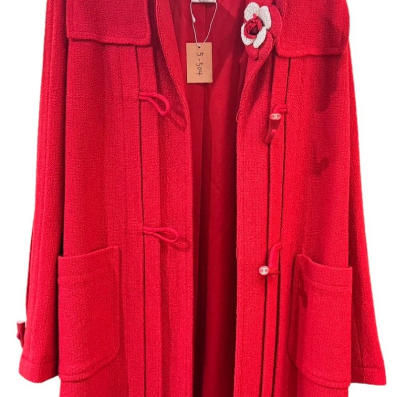 【美收精品】Chanel 頂級紅色羊毛大衣 5-504【隔月月中將轉賣至日本 上架期限30天】-3