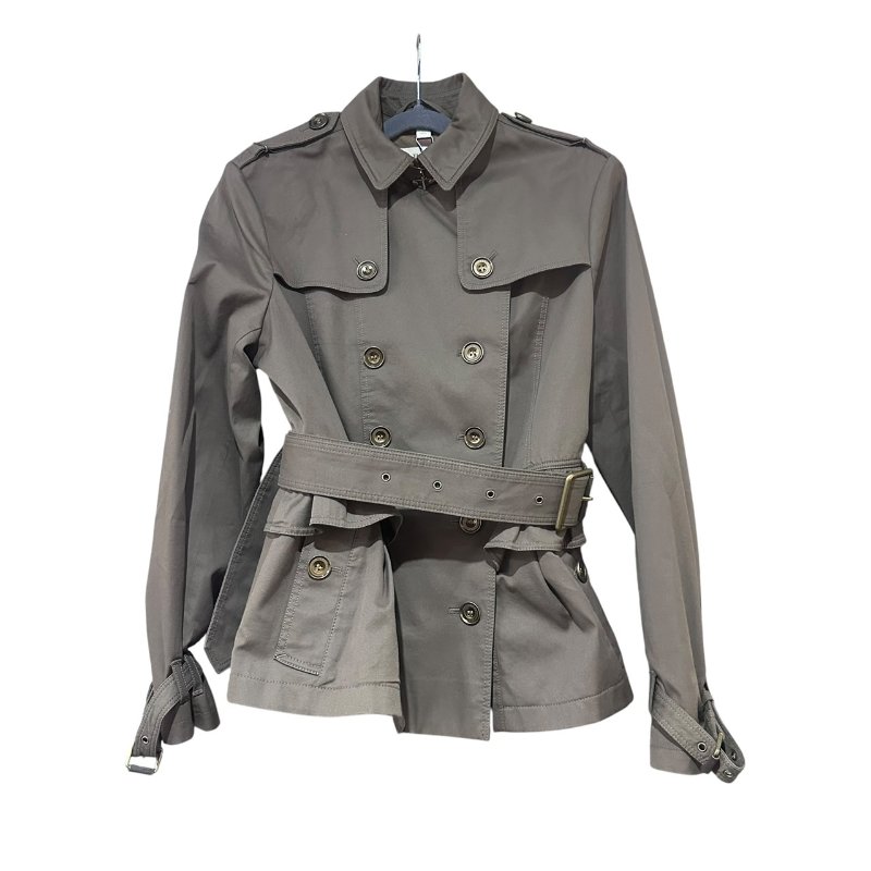 【美收精品】Burberry 灰咖啡色短版造型風衣 5-511【隔月月中將轉賣至日本 上架期限30天】-0