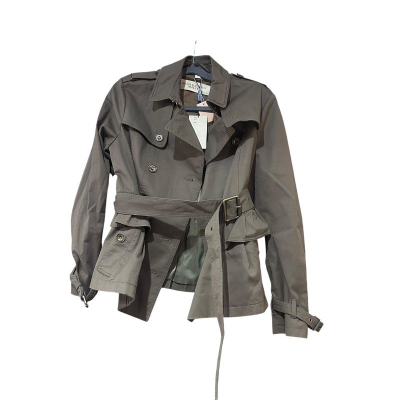 【美收精品】Burberry 灰咖啡色短版造型風衣 5-511【隔月月中將轉賣至日本 上架期限30天】-1