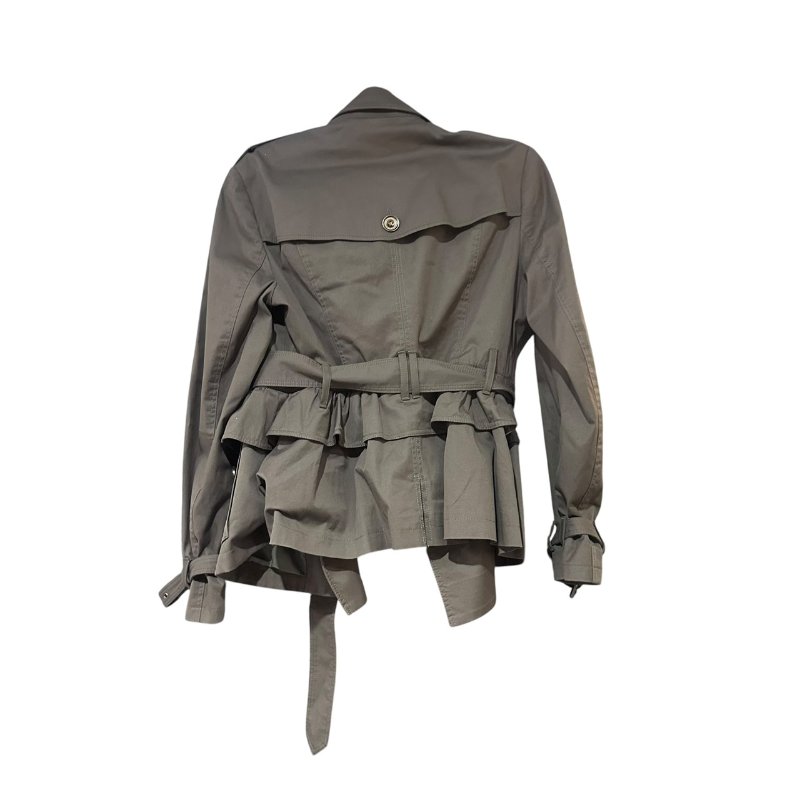 【美收精品】Burberry 灰咖啡色短版造型風衣 5-511【隔月月中將轉賣至日本 上架期限30天】-2