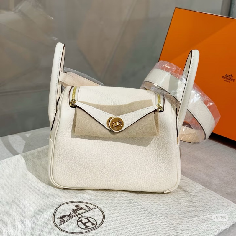 #極新現貨大全套✨#愛馬仕Minilindy奶油白#台灣5月購證-6