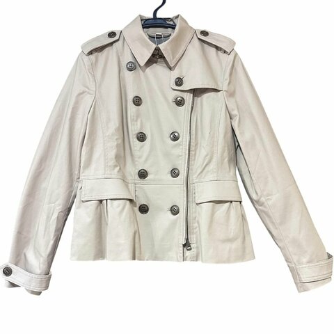 【美收精品】Burberry 米色風衣造型夾克 5-515【隔月月中將轉賣至日本 上架期限30天】
