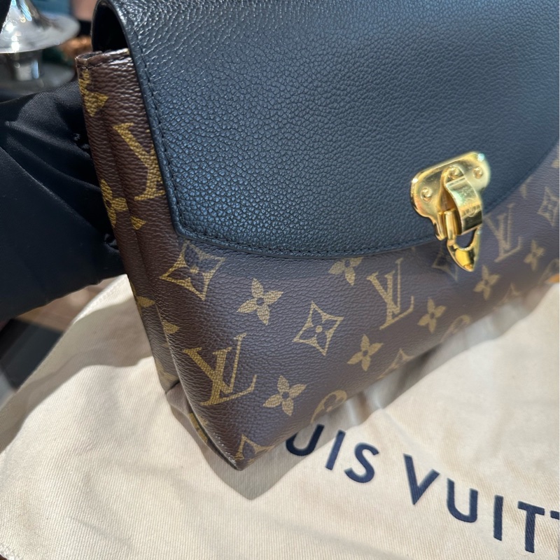 lv/路易威登 老花黑色拼皮Pallas系列chain傳奇 鏈條包 整體成色97新-1