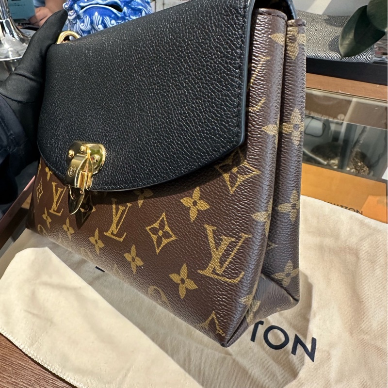 lv/路易威登 老花黑色拼皮Pallas系列chain傳奇 鏈條包 整體成色97新-2