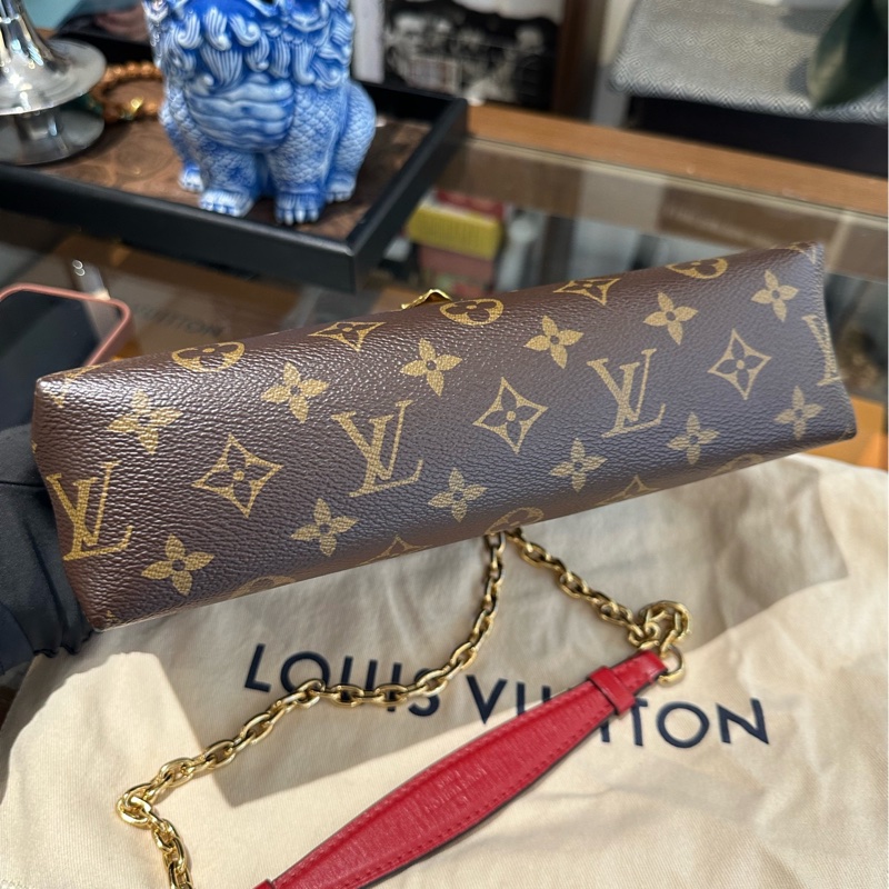 lv/路易威登 老花黑色拼皮Pallas系列chain傳奇 鏈條包 整體成色97新-4