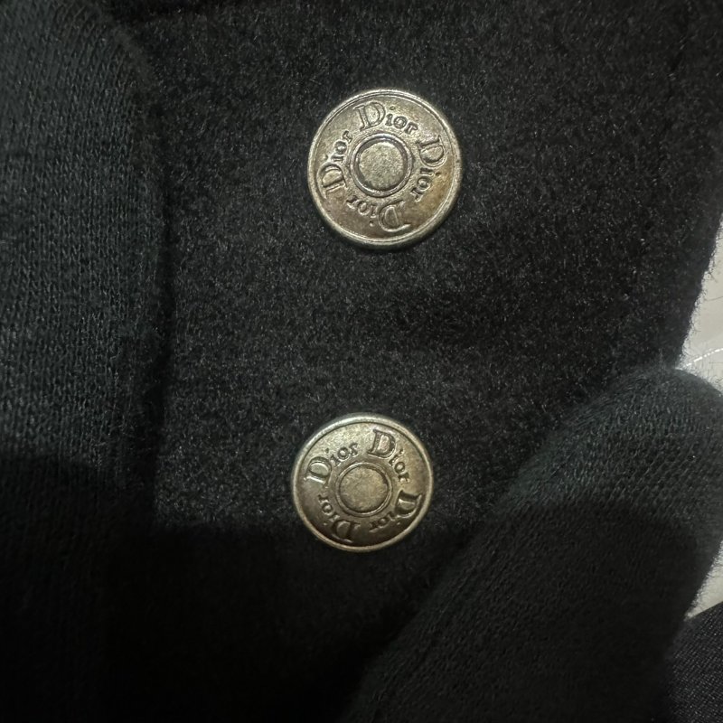 【美收精品】Christian Dior 黑色鉚釘毛絨皮質大衣 5-507【隔月月中將轉賣至日本 上架期限30天】-5