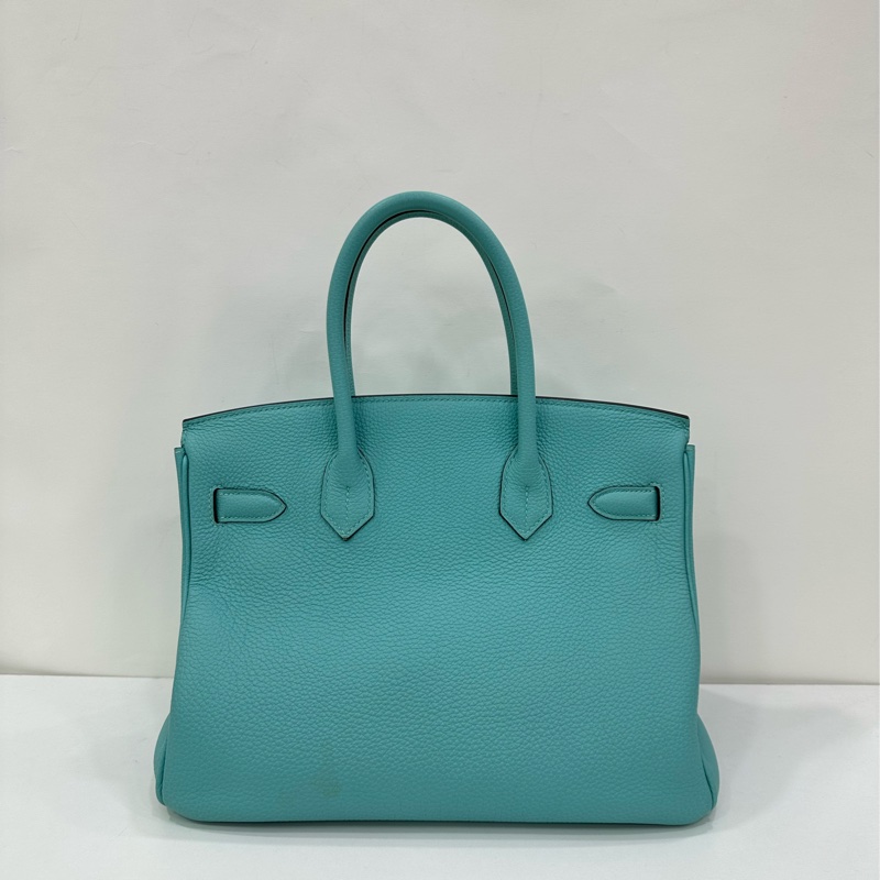 HERMES 愛馬仕 Birkin30 3P馬卡龍藍 金扣 togo皮 T刻-2