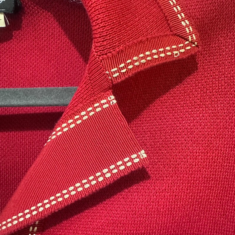 【美收精品】Ferragamo 棉質Logo鈕扣縫線針織紅色外套 5-506【隔月月中將轉賣至日本 上架期限30天】-5