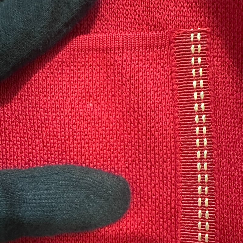 【美收精品】Ferragamo 棉質Logo鈕扣縫線針織紅色外套 5-506【隔月月中將轉賣至日本 上架期限30天】-8