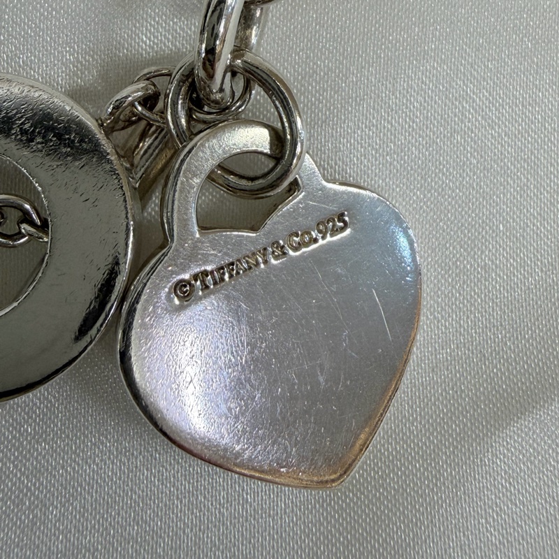 Tiffany &Co. 925純銀愛心吊牌T釦RTT手鍊19公分-13