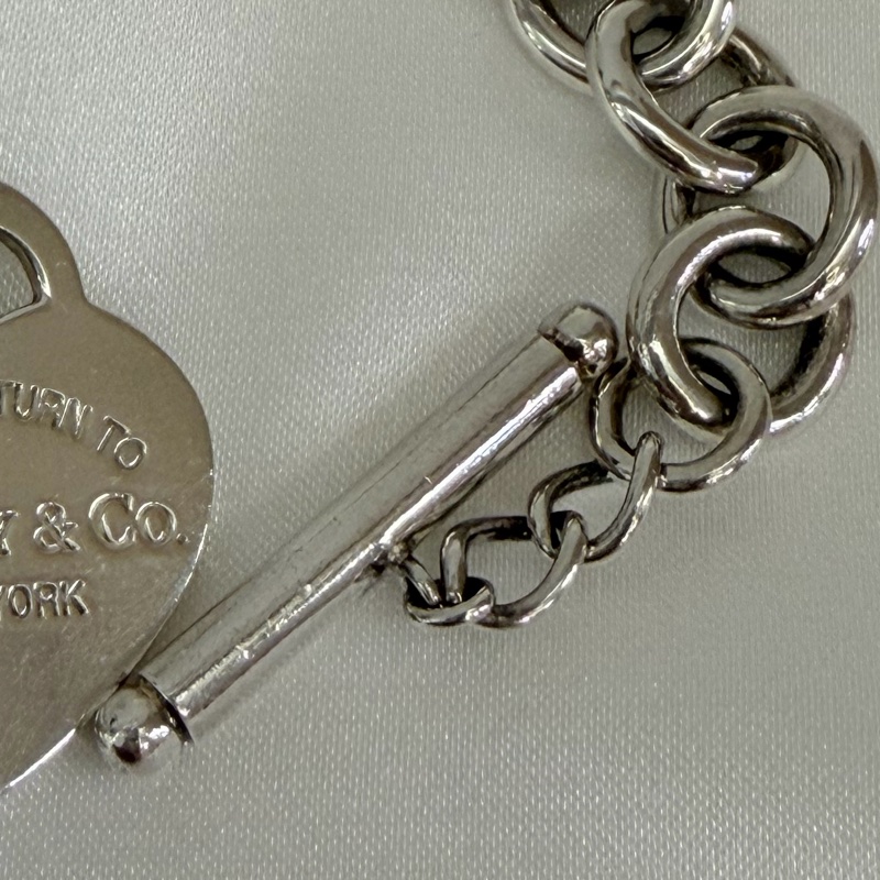 Tiffany &Co. 925純銀愛心吊牌T釦RTT手鍊19公分-18