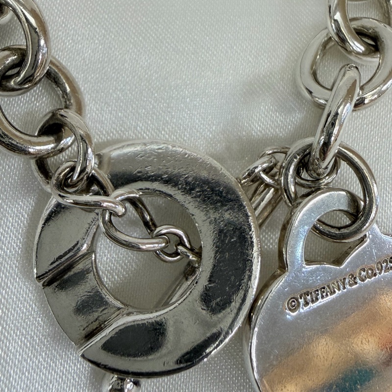 Tiffany &Co. 925純銀愛心吊牌T釦RTT手鍊19公分-20