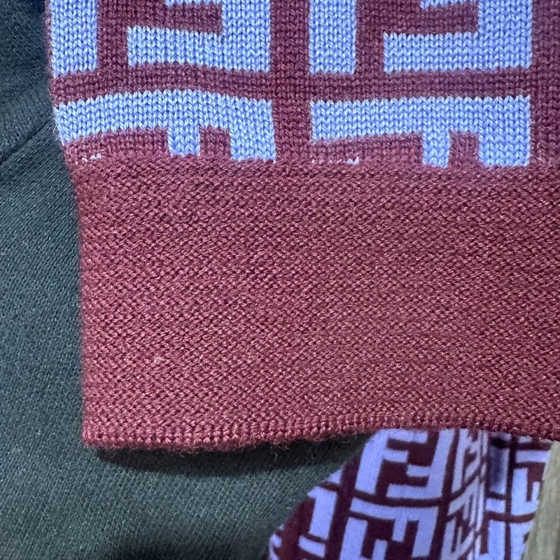 【美收精品】FENDI Zucca老花淺靛色咖啡條紋針織開襟外套(無內標籤) 5-502【隔月月中將轉賣至日本 上架期限30天】-5